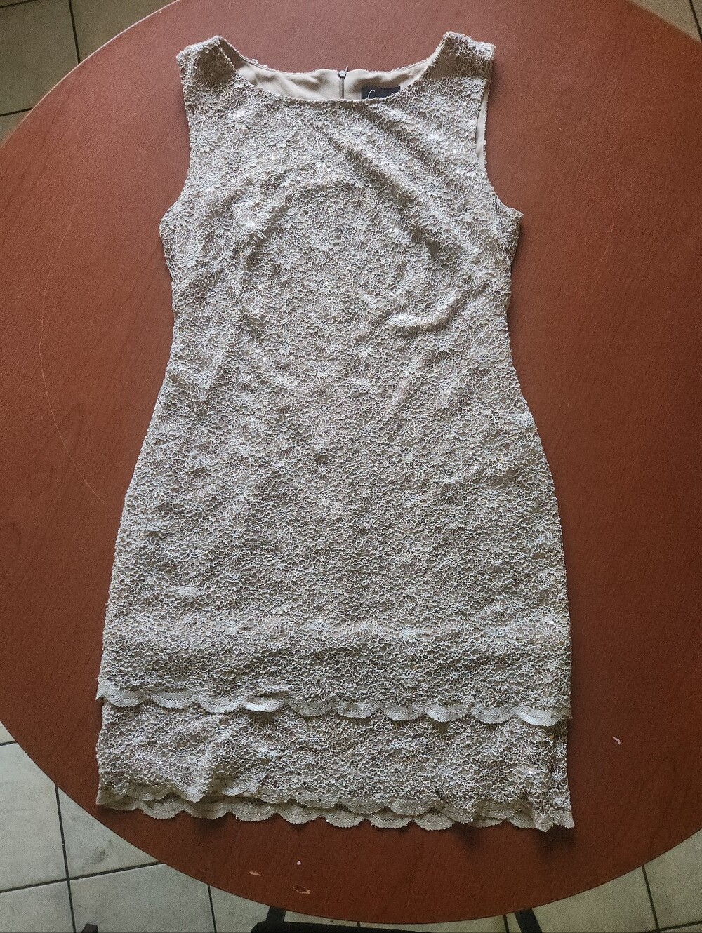 Connected Apparel  Regular Stretch Sequin Lace Dress Size 16